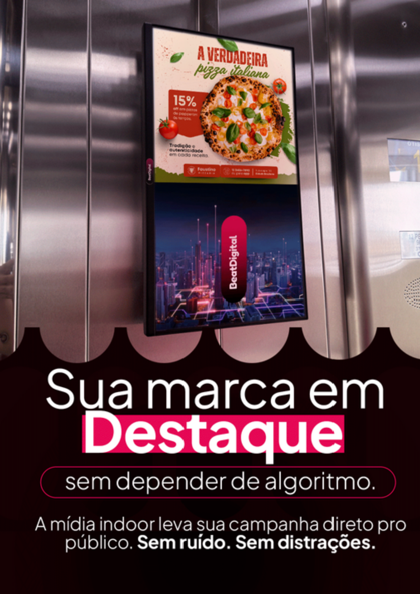 Layout Beat Digital: aquela tela no elevador
